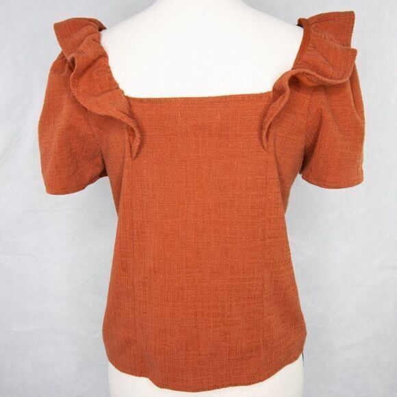 Madewell Crosshatch Ruffled Top - Picture 10 of 16